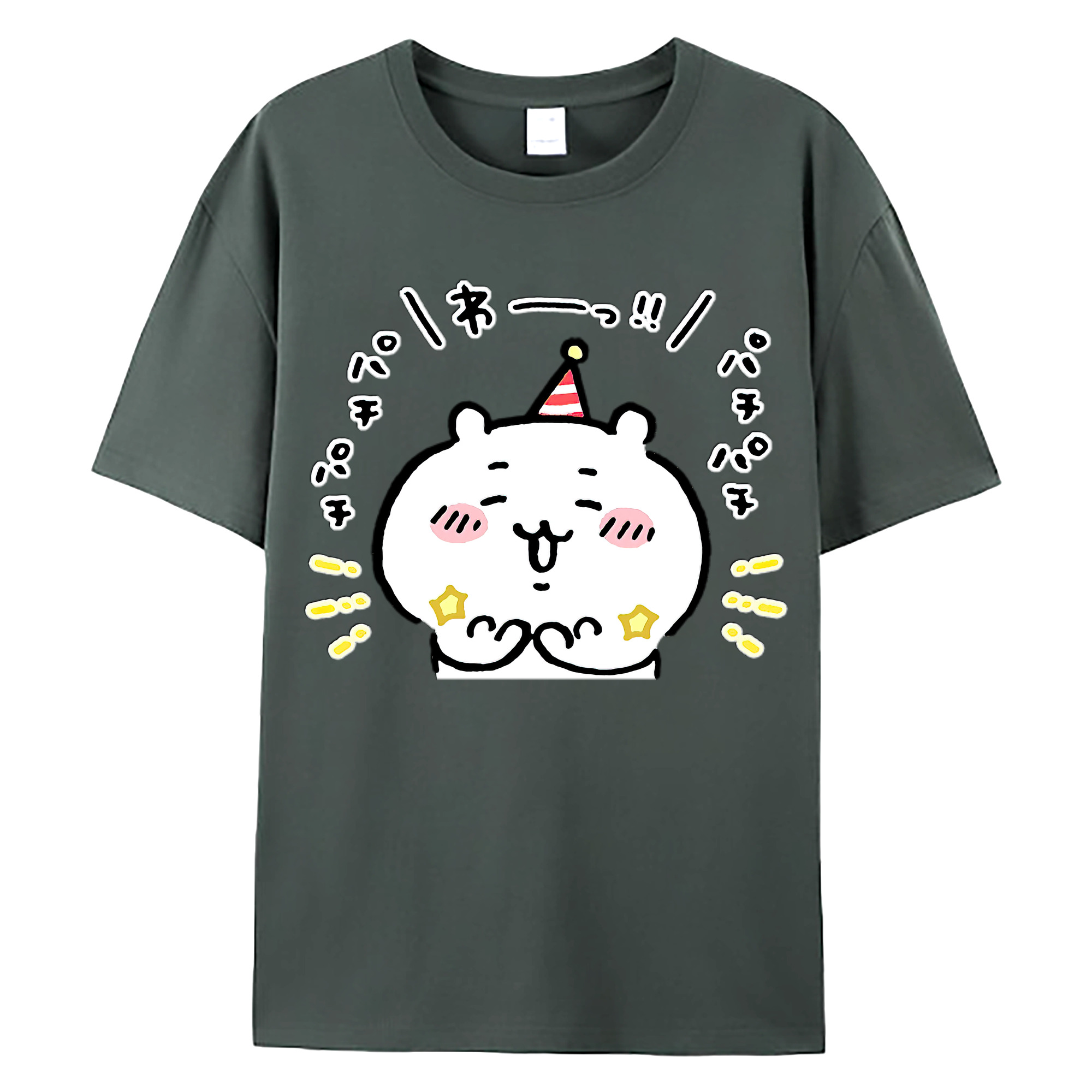 （画像用） ちいかわ ちいかわ Chii-kawa chiikawa 綿100％ メンズ半袖Tシャツ｜肌触りやわらか＆通気性